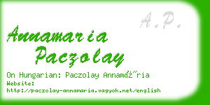 annamaria paczolay business card